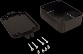ABS enclosure, (L x W x H) 80 x 60 x 30 mm, black (RAL 9005), IP54, RL6105-FBK