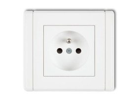 FLEXI Gniazdo pojedyncze z uziemieniem (przesłony torów prądowych) biały FGP-1zp KARLIK