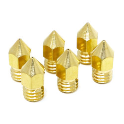 MK8 Brass 3D Printer Nozzles - 6-pack