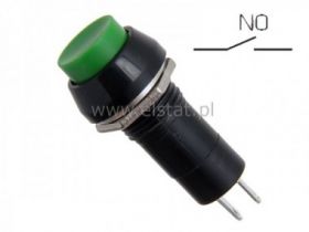 Przeł. przycisk okrągły chwilowy NO zielony