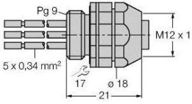 Turck 6935159 Gniazdo montażowe czujnika/aktuatora złącze żeńskie chassis do wbudowania 10 szt.