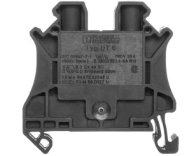 Złączka szynowa przepustowa 2-przewodowa 6mm2 czarna Ex UT 6 BK 3045208 /50szt./