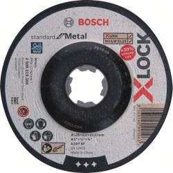 Bosch 2608619366 X-LOCK Grinding Disc 125mm Metal Grinding Safe EN12413