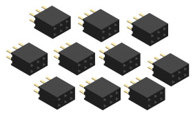 Opencircuit Female header 2x3 pin - 2.54mm - 10 pcs