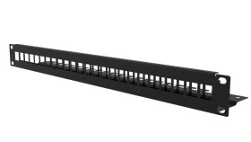 MIRSAN Panel 19 24 porty keystone niewyposażony czarny