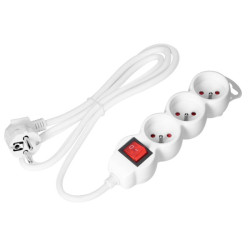 Przedłużacz 3gn 1,4m z wył biały ORNO
