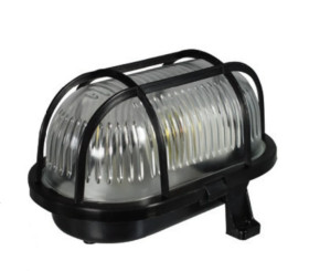 Oprawa kanałowa OWAL 60 E27 z siatką plastik IP44 czarna D.3151C