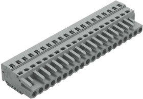 Socket header, 20 pole, pitch 5 mm, angled, gray, 231-120/026-000