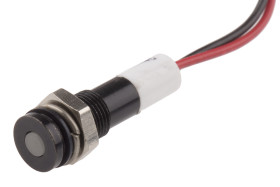 Lampka kontrolna do montażu panelowego 24V dc, biała 6mm LED Wyprowadzenia RS PRO