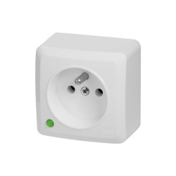 Gniazdo n/t pojedyncze z uziemieniem IP20 białe 3733-00 BERG Elektro-Plast Nasielsk