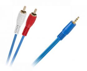 Przyłącze Jack 3.5 stereo - 2xRCA niebieski - 5m