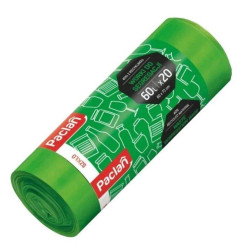 Worek do segregacji szkła Paclan 60l zielony - 20 sztuk