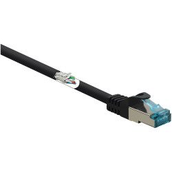 Renkforce RF-5043936 RJ45 patch cable CAT 6A S/FTP 15m Black Flame-retardant