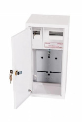 Rozdzielnica licznikowa metalowa 1x1F + 6 zabezpieczeń zamek pełne drzwi RAL 9003 A-RZ9E/PD