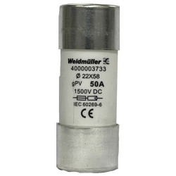 Weidm&amp;#xFC;ller 4000003733 FUSE WSFL 22X58 50A 1K5V GPV Micro fuse Pack of 10