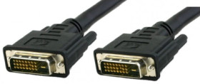 Connection cable, 3 m, black, DVI-D Dual Link (24+1) plug, straight to DVI-D Dual Link (24+1) plug, straight, ICOC-DVI-8130