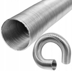 Rura aluminiowa spiro kanał wentylacyjny rozciągliwy Fi 120 długość do 3m