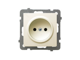 AS Gniazdo pojedyncze bez uziemienia ecru GP-1G/m/27 OSPEL