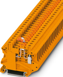 Knife disconnect terminal, screw connection, 0.14-6.0 mm², 2 pole, 20 A, 6 kV, orange, 3046443