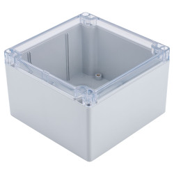 Hammond 1554QA2GYCL Watertight PC Enclosure Grey, Clear Lid 140 x 140 x 90mm