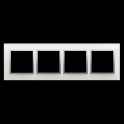 Ramka poczwórna szklana srebrna mgła DRN4/71 Kontakt Simon54 Nature