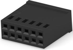 Socket housing, 12 pole, pitch 2.54 mm, straight, black, 87456-8