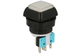 Przełącznik; przyciskowy; P750-1 BIAŁY 12V LED; ON-(ON); biały; podświetlenie LED 12V; konektory 2,8x0,5mm; 2 pozycje; 3A; 250V