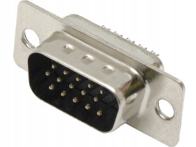 15-pin DB15 D-SUB Plug - 3-Row - Male Connector