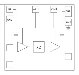 x2 Active Multiplier Chip, 24 - 33 GHz Fout