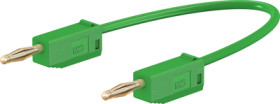 Measuring lead with (2 mm plug, spring-loaded, straight) to (2 mm plug, spring-loaded, straight), 600 mm, green, PVC, 0.5 mm², C