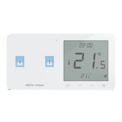 SINUM WZR-02m L Regulator pokojowy + włącznik rolet lewy kolor biały