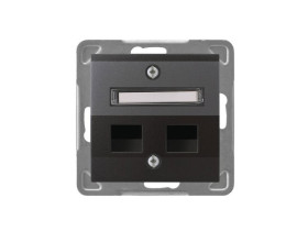 IMPRESJA Obudowa gniazda podwójne typu Keystone skośna antracyt GPK-2YS/p/50 OSPEL