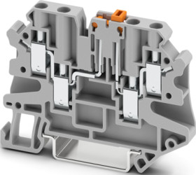 Knife disconnect terminal, screw connection, 0.14-6.0 mm², 4 pole, 20 A, 6 kV, gray, 3064056