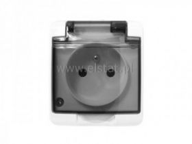 Gniazdo pojedyncze z uziemieniem; natynkowe; dymne