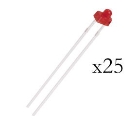 Opencircuit Red 1.8mm diffuse LEDs - 25 pcs