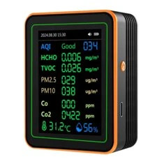 ZN-MT22 12-w-1 Miernik Jakości Powietrza AQI CO2 CO Formaldehyd TVOC PM2.5 PM10 Temperatura Wilgotność Ekran TFT Akumulator 1200