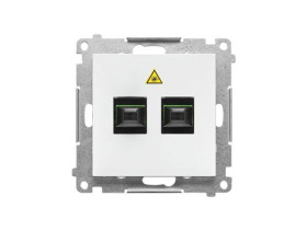 SIMON 55 Gniazdo światłowodowe / optyczne podwójne SC/APC biały mat TGS2.01/111 KONTAKT SIMON