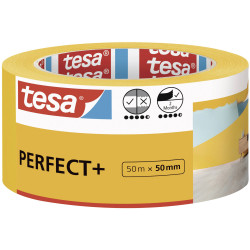 tesa 56538-00000-00 Perfect&#x2B; Masking Tape yellow 50m x 50mm wash-free