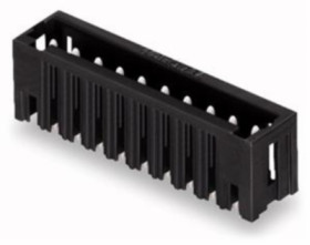 Pin header, 3 pole, pitch 3.81 mm, straight, black, 734-233/105-604