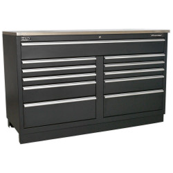 Sealey APMS04 Modular Floor Cabinet 11 Drawer 1550mm Heavy-Duty