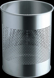 331023 Waste container, 15 l, round, metal, silver