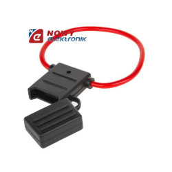 Gniazdo bezpiecznika samoch. płaskie, Przewód 2,5mm