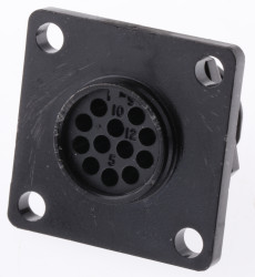 Złącze wielostykowe przemysłowe 12-pinowe, panelowe Gniazdo Deutsch