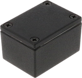 Aluminum die cast enclosure, (L x W x H) 53 x 38 x 31 mm, black (RAL 9005), IP65, 1590WHBK