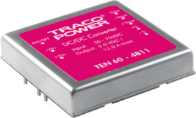 DC converter, 18-36 VDC, 60 W, 1 output, 12 VDC, 90 % efficiency, TEN 60-2412