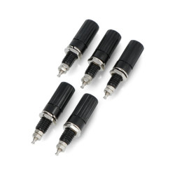 Gniazdo bananowe AL2418 - czarne - 4mm - 5szt.