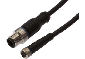 Złącze kablowe gniazdo proste M8 wtyk prosty M12 4-pinowe 3m 240V PUR IP67 VK300F85