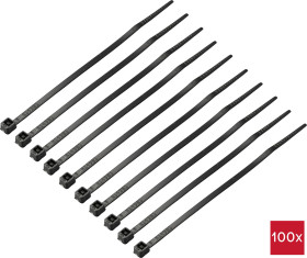 TRU COMPONENTS TC-12533316 Opaska kablowa 100 mm 2.5 mm czarny 100 szt.