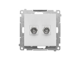 SIMON 55 Gniazdo antenowe typu „F” podwójny jasnoszary mat TASF2.01/114 KONTAKT SIMON