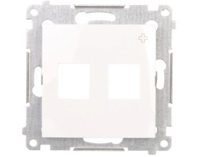 Simon 54 Pokrywa gniazd teleinformatycznych na Keystone płaska podwójna antybakteryjna biała DKP2.01/AB11